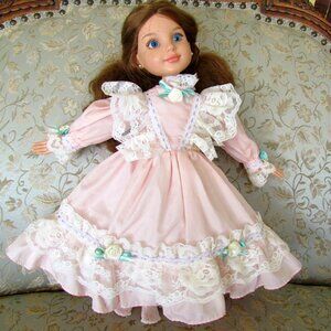 DOLL DRESS for 18" SLIM DOLL like MGA BEST FRIENDS CLUB BFC PINK w LUSCIOUS LACE